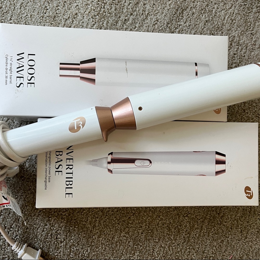 T3 loose waves iron plus convertible base -comes with boxes